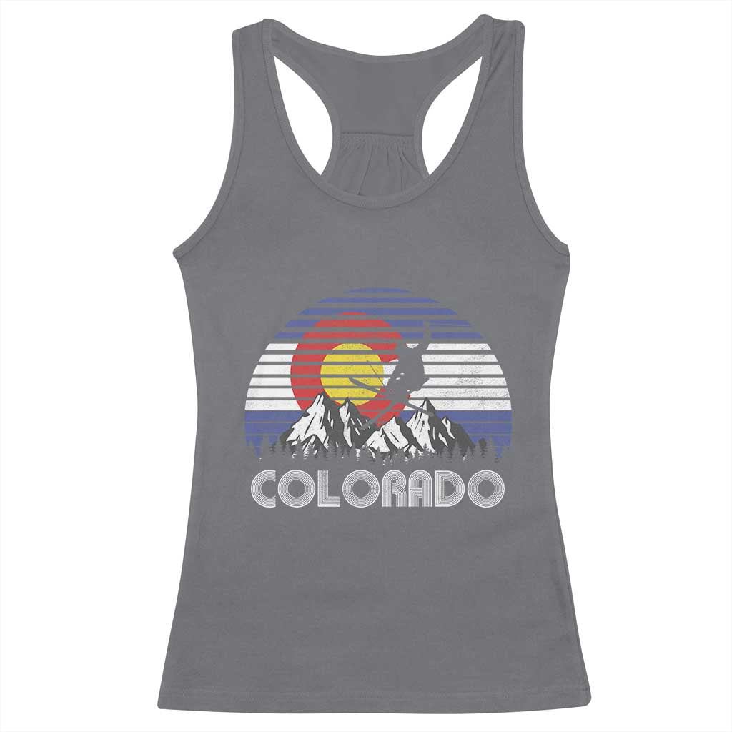 Ski Skiing Colorado Snow Mountain Winter Sport Racerback Tank Top TS11 Charcoal Print Your Wear
