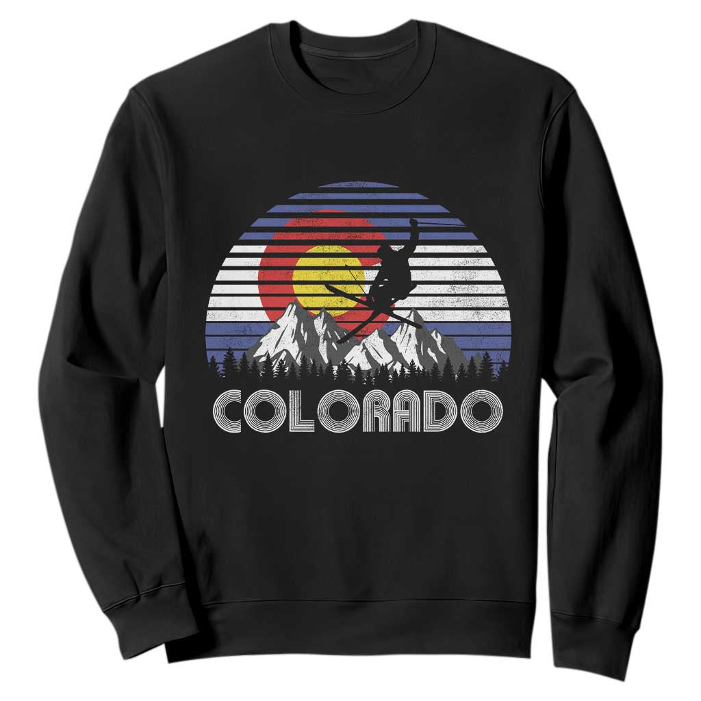 Ski Skiing Colorado Snow Mountain Winter Sport Sweatshirt TS11 Black Print Your Wear