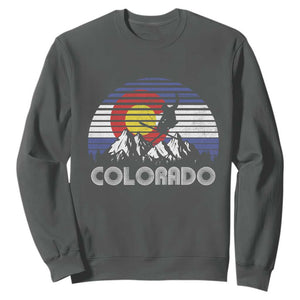 Ski Skiing Colorado Snow Mountain Winter Sport Sweatshirt TS11 Dark Heather Print Your Wear
