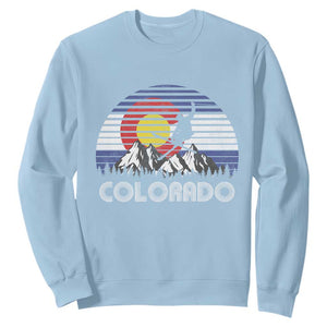 Ski Skiing Colorado Snow Mountain Winter Sport Sweatshirt TS11 Light Blue Print Your Wear