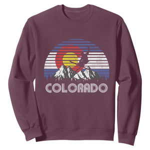 Ski Skiing Colorado Snow Mountain Winter Sport Sweatshirt TS11 Maroon Print Your Wear