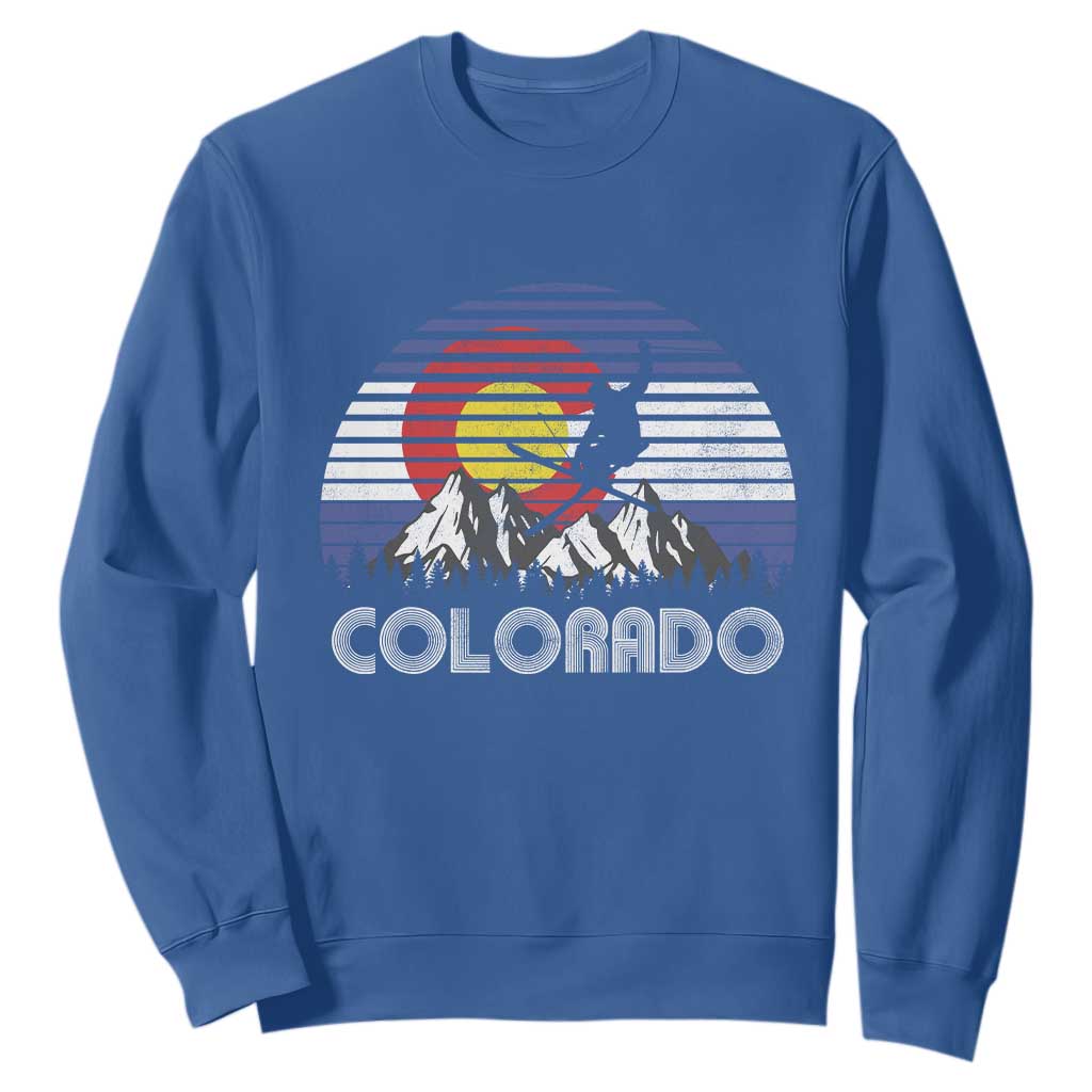 Ski Skiing Colorado Snow Mountain Winter Sport Sweatshirt TS11 Royal Blue Print Your Wear