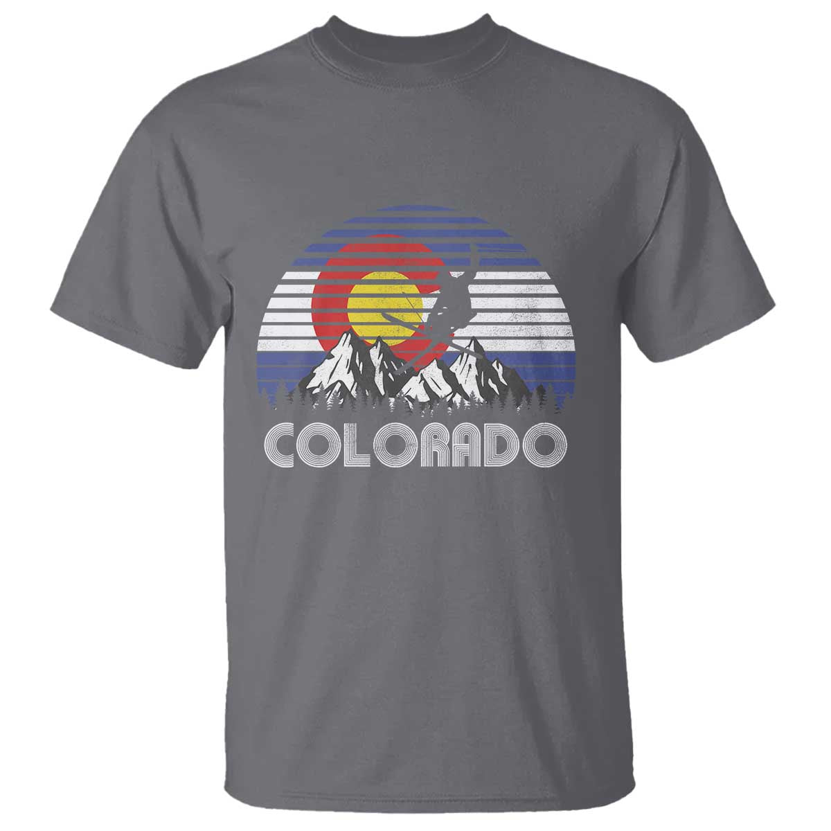 Ski Skiing Colorado Snow Mountain Winter Sport T Shirt TS11 Charcoal Print Your Wear