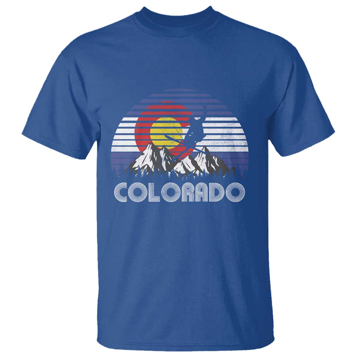 Ski Skiing Colorado Snow Mountain Winter Sport T Shirt TS11 Royal Blue Print Your Wear