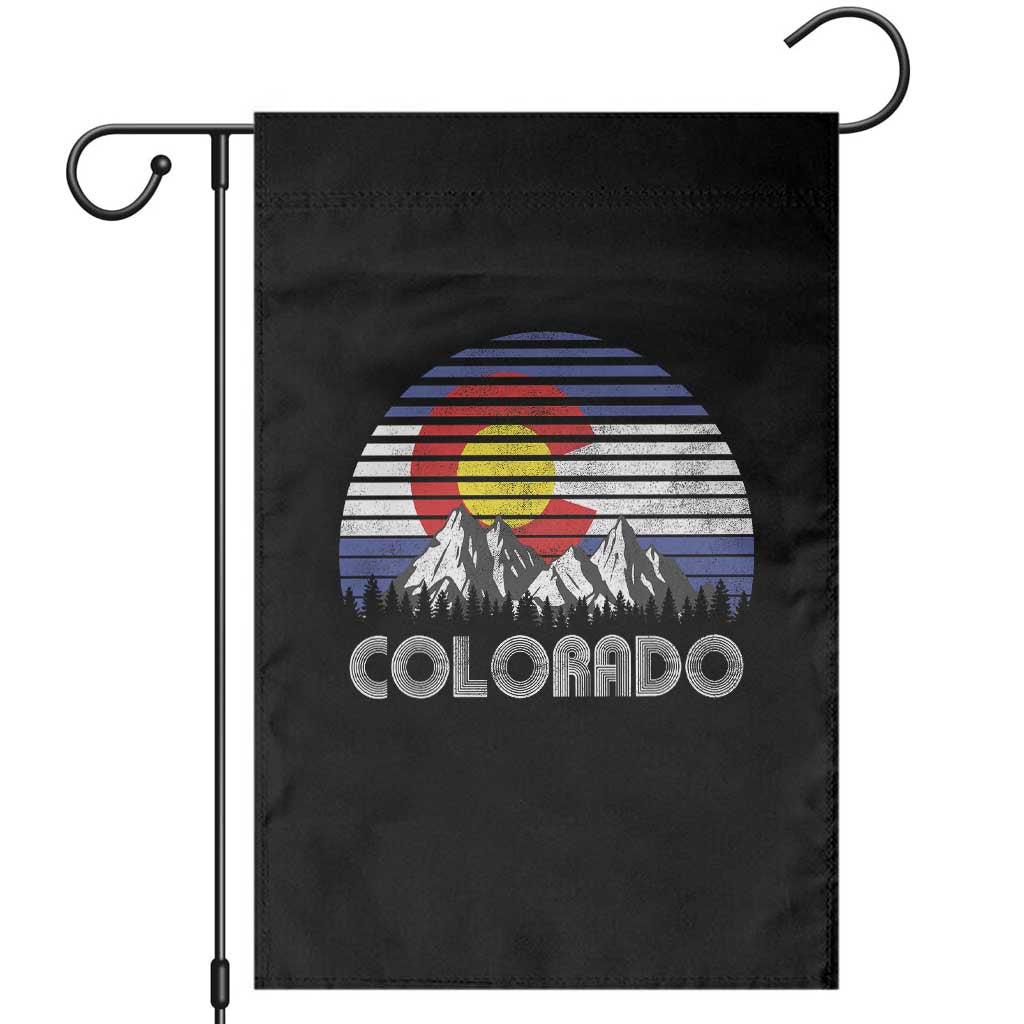 Colorado Flag Mountain 70s Retro Patriotic Colorado State Day Garden Flag TS11 Black Print Your Wear
