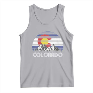 Colorado Flag Mountain 70s Retro Patriotic Colorado State Day Tank Top TS11 Athletic Heather Print Your Wear
