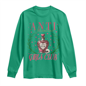 Funny Anti Valentine Girl Club Long Sleeve Shirt Love Potion Skull TS11 Irish Green Print Your Wear