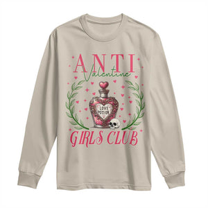 Funny Anti Valentine Girl Club Long Sleeve Shirt Love Potion Skull TS11 Sand Print Your Wear