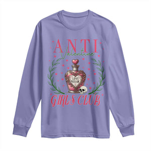 Funny Anti Valentine Girl Club Long Sleeve Shirt Love Potion Skull TS11 Violet Print Your Wear