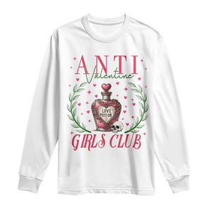 Funny Anti Valentine Girl Club Long Sleeve Shirt Love Potion Skull TS11 White Print Your Wear