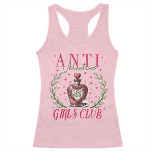 Funny Anti Valentine Girl Club Racerback Tank Top Love Potion Skull TS11 Light Pink Print Your Wear