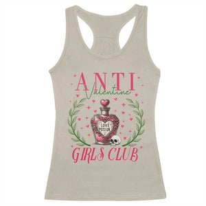 Funny Anti Valentine Girl Club Racerback Tank Top Love Potion Skull TS11 Sand Print Your Wear