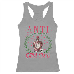 Funny Anti Valentine Girl Club Racerback Tank Top Love Potion Skull TS11 Sport Gray Print Your Wear