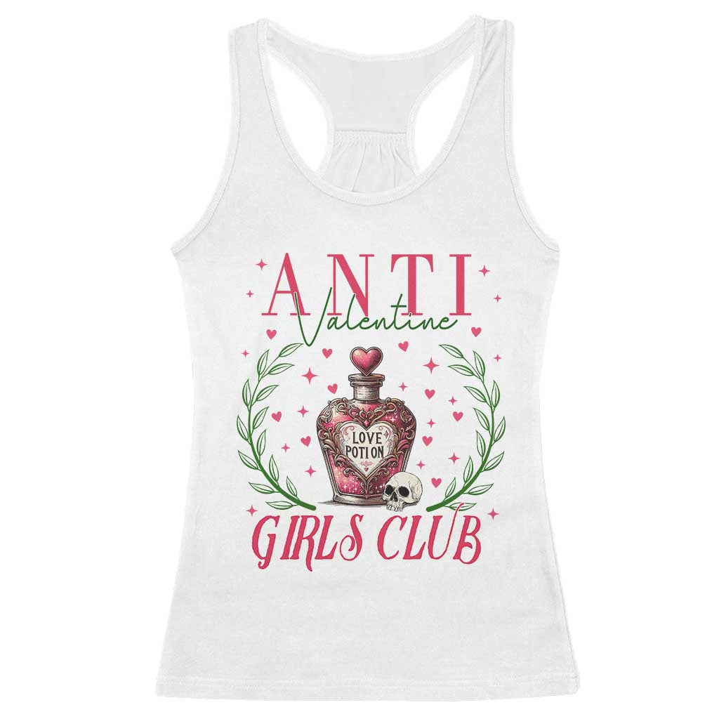 Funny Anti Valentine Girl Club Racerback Tank Top Love Potion Skull TS11 White Print Your Wear