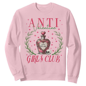 Funny Anti Valentine Girl Club Sweatshirt Love Potion Skull TS11 Light Pink Print Your Wear