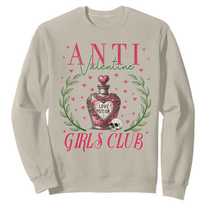 Funny Anti Valentine Girl Club Sweatshirt Love Potion Skull TS11 Sand Print Your Wear