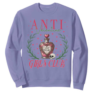 Funny Anti Valentine Girl Club Sweatshirt Love Potion Skull TS11 Violet Print Your Wear