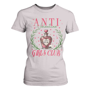 Funny Anti Valentine Girl Club T Shirt For Women Love Potion Skull TS11 Ice Gray Print Your Wear