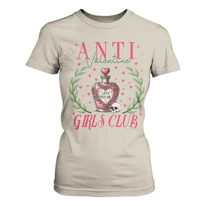 Funny Anti Valentine Girl Club T Shirt For Women Love Potion Skull TS11 Sand Print Your Wear