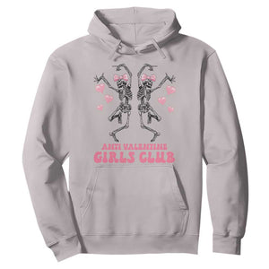 Funny Anti Valentine Girls Club Hoodie Anti Valentine's Day Skeleton TS11 Ice Gray Print Your Wear