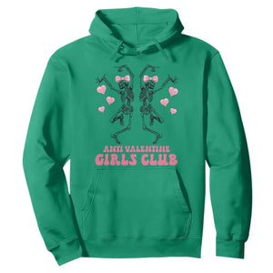 Funny Anti Valentine Girls Club Hoodie Anti Valentine's Day Skeleton TS11 Irish Green Print Your Wear