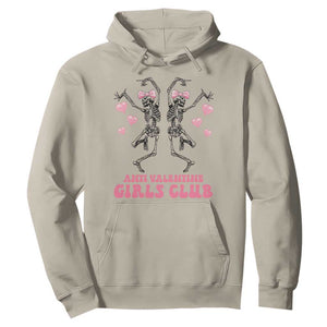 Funny Anti Valentine Girls Club Hoodie Anti Valentine's Day Skeleton TS11 Sand Print Your Wear