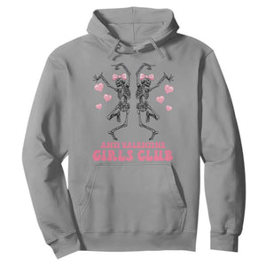 Funny Anti Valentine Girls Club Hoodie Anti Valentine's Day Skeleton TS11 Sport Gray Print Your Wear