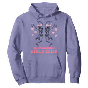 Funny Anti Valentine Girls Club Hoodie Anti Valentine's Day Skeleton TS11 Violet Print Your Wear