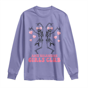 Funny Anti Valentine Girls Club Long Sleeve Shirt Anti Valentine's Day Skeleton TS11 Violet Print Your Wear