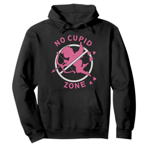 Funny Anti Valentine's Day Hoodie No Cupid Zone TS11 Black Print Your Wear