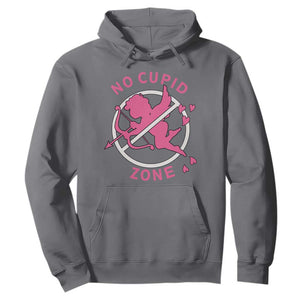 Funny Anti Valentine's Day Hoodie No Cupid Zone TS11 Charcoal Print Your Wear