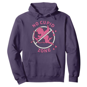 Funny Anti Valentine's Day Hoodie No Cupid Zone TS11 Purple Print Your Wear