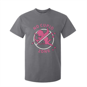 Funny Anti Valentine's Day T Shirt For Kid No Cupid Zone TS11 Charcoal Print Your Wear