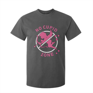 Funny Anti Valentine's Day T Shirt For Kid No Cupid Zone TS11 Dark Heather Print Your Wear