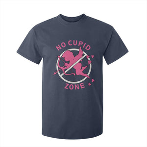 Funny Anti Valentine's Day T Shirt For Kid No Cupid Zone TS11 Navy Print Your Wear