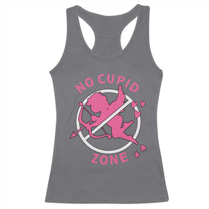 Funny Anti Valentine's Day Racerback Tank Top No Cupid Zone TS11 Charcoal Print Your Wear