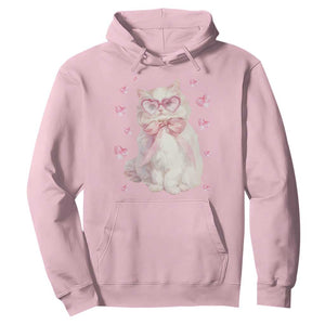 Funny Valentine's Day Cute Heart Cat Hoodie TS11 Light Pink Print Your Wear