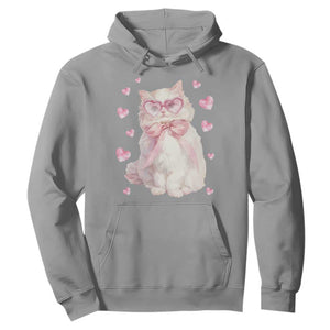 Funny Valentine's Day Cute Heart Cat Hoodie TS11 Sport Gray Print Your Wear