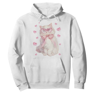 Funny Valentine's Day Cute Heart Cat Hoodie TS11 White Print Your Wear