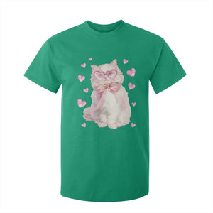 Funny Valentine's Day Cute Heart Cat T Shirt For Kid TS11 Irish Green Print Your Wear