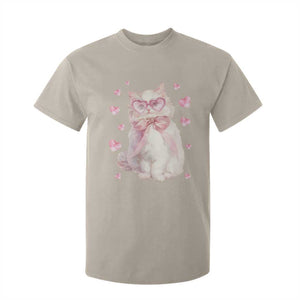 Funny Valentine's Day Cute Heart Cat T Shirt For Kid TS11 Sand Print Your Wear