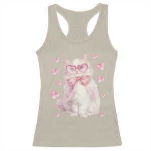 Funny Valentine's Day Cute Heart Cat Racerback Tank Top TS11 Sand Print Your Wear