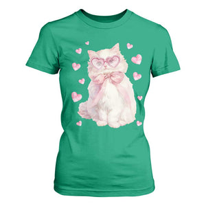 Funny Valentine's Day Cute Heart Cat T Shirt For Women TS11 Irish Green Print Your Wear