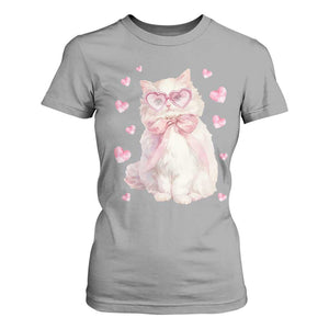 Funny Valentine's Day Cute Heart Cat T Shirt For Women TS11 Sport Gray Print Your Wear