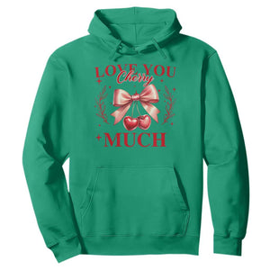 Funny Valentine's Day Coquette Hoodie I Love You Cherry Much TS11 Irish Green Print Your Wear