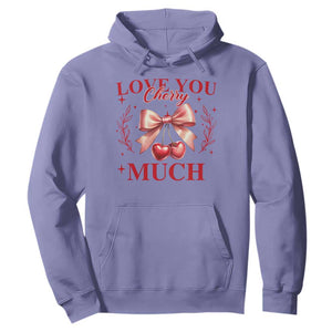 Funny Valentine's Day Coquette Hoodie I Love You Cherry Much TS11 Violet Print Your Wear