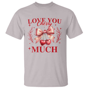 Funny Valentine's Day Coquette T Shirt I Love You Cherry Much TS11 Ice Gray Print Your Wear