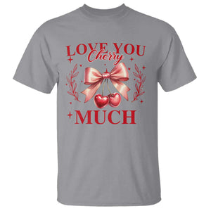 Funny Valentine's Day Coquette T Shirt I Love You Cherry Much TS11 Sport Gray Print Your Wear