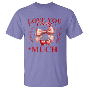 Funny Valentine's Day Coquette T Shirt I Love You Cherry Much TS11 Violet Print Your Wear