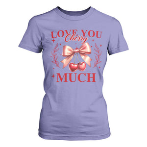 Funny Valentine's Day Coquette T Shirt For Women I Love You Cherry Much TS11 Violet Print Your Wear